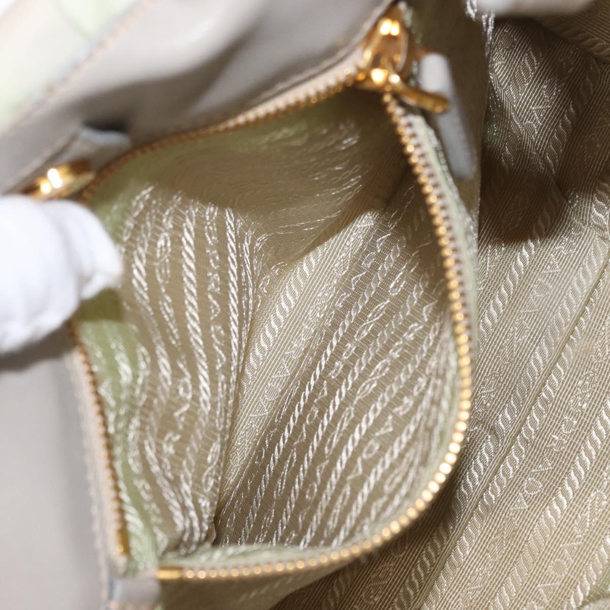 PRADA Hand Bag Nylon 2way Gold Light green Auth 153682