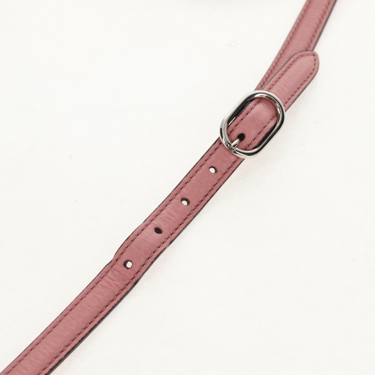 GUCCI Daily Bamboo Bag Leather 2way Pink Silver 370831 527066 Auth 153704V