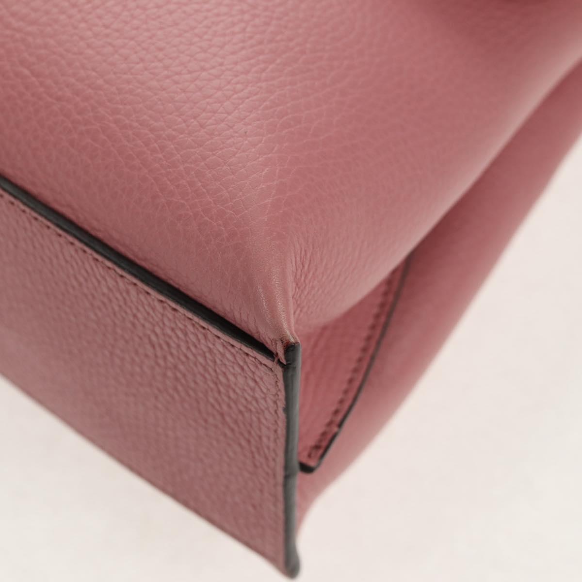 GUCCI Daily Bamboo Bag Leather 2way Pink Silver 370831 527066 Auth 153704V