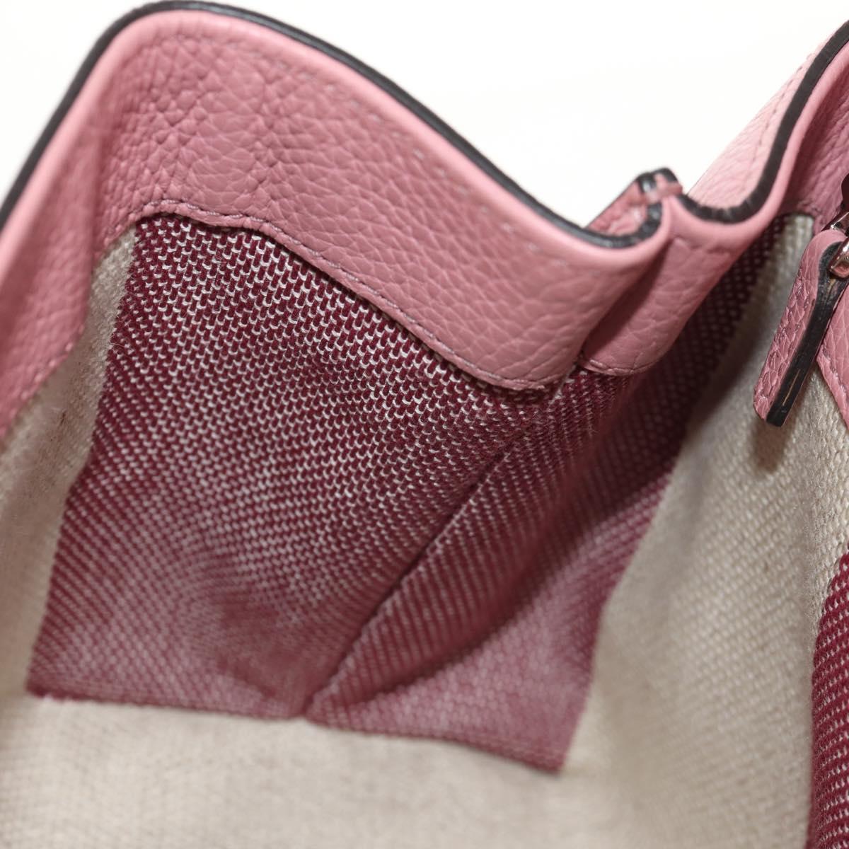 GUCCI Daily Bamboo Bag Leather 2way Pink Silver 370831 527066 Auth 153704V