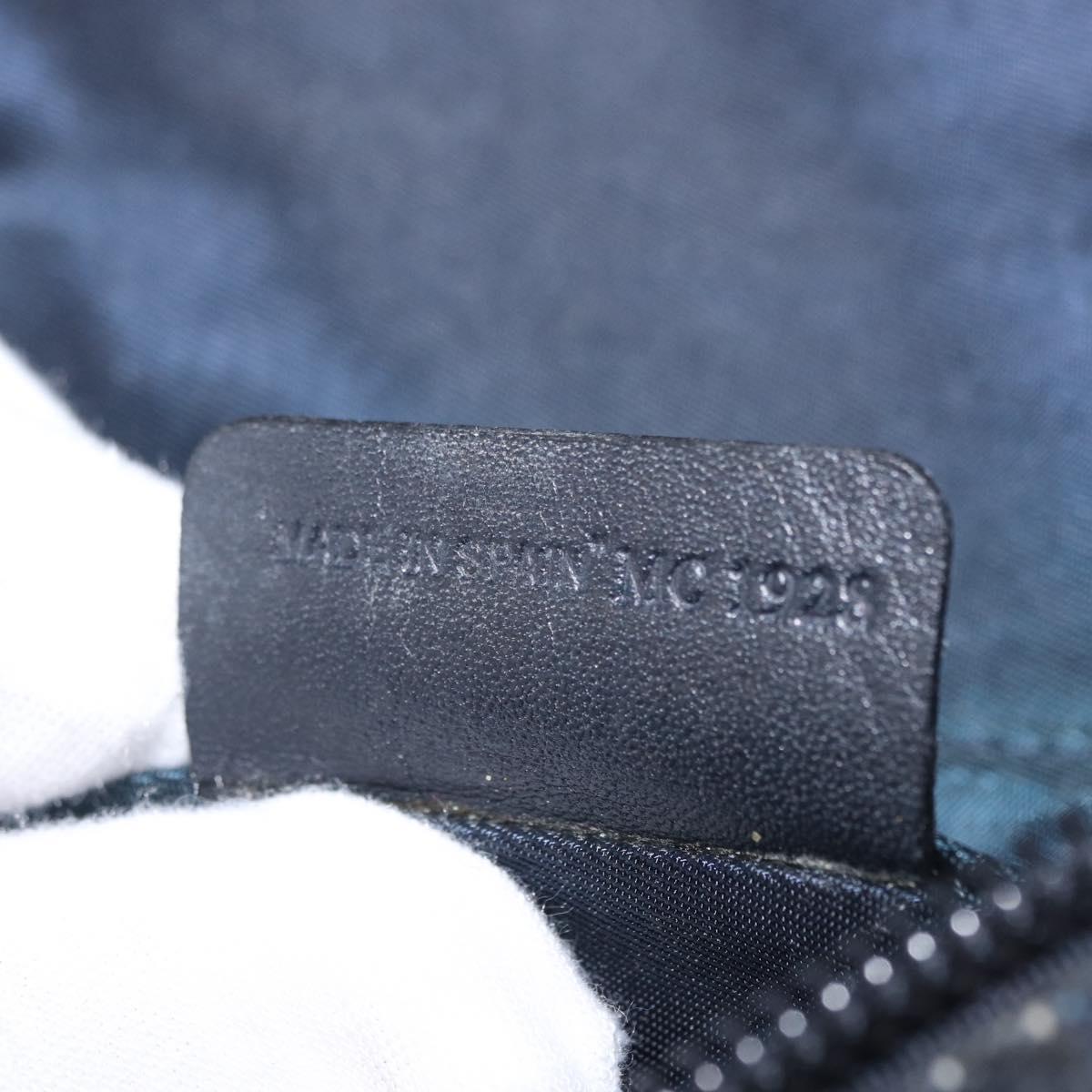 Christian Dior Trotter Canvas Saddle Pouch Blue Gold Auth 153710V