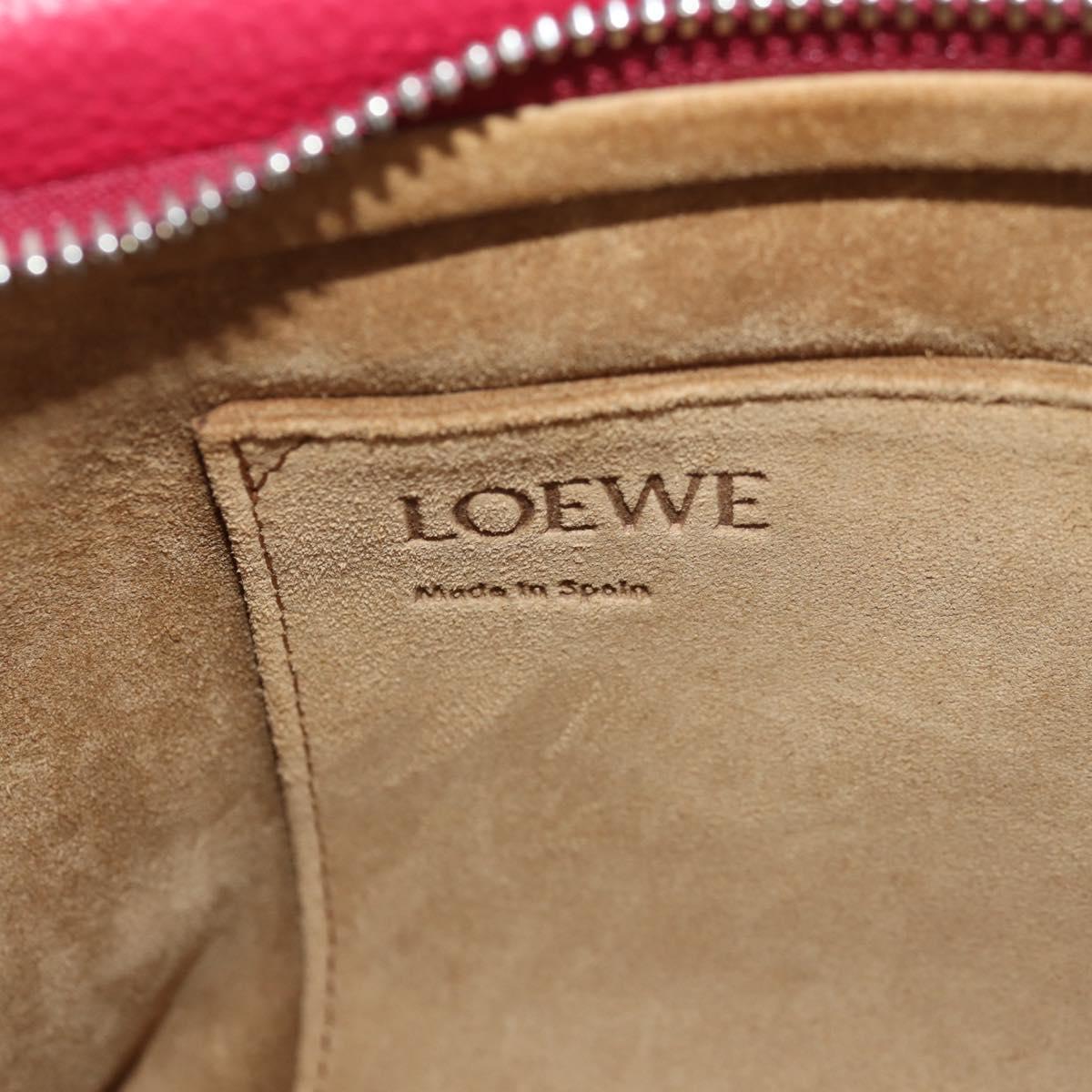 LOEWE Anagram Missy Small Shoulder Bag Leather Red Silver Auth 153712V