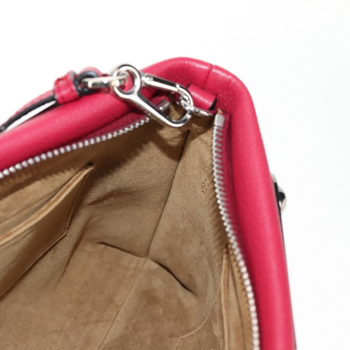 LOEWE Anagram Missy Small Shoulder Bag Leather Red Silver Auth 153712V