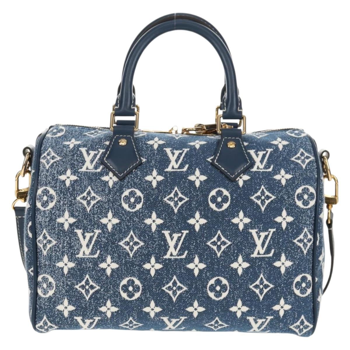 LOUIS VUITTON Monogram Jaguar Speedy Bandouliere 25 Blue M59609 Auth 153717SM
