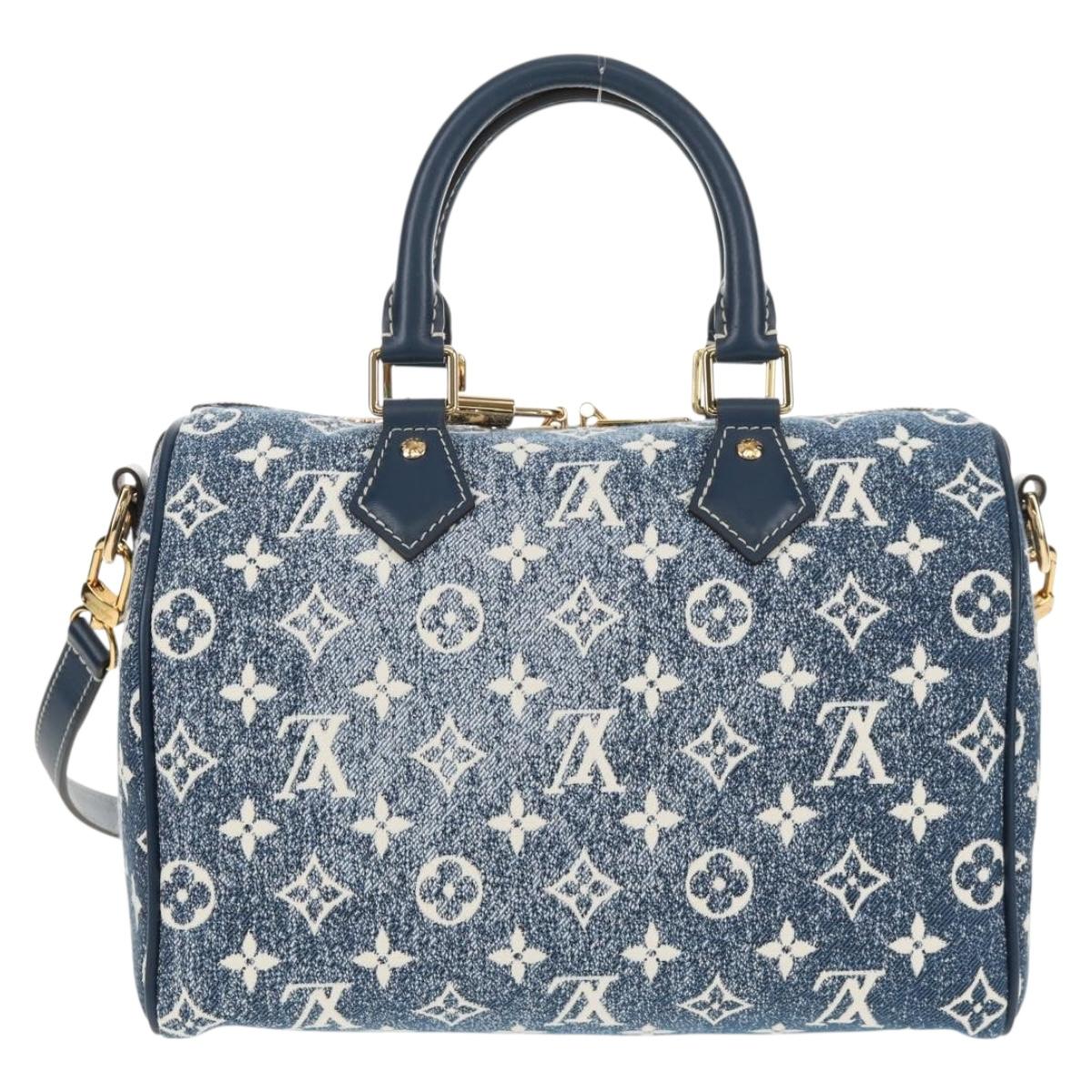 LOUIS VUITTON Monogram Jaguar Speedy Bandouliere 25 Blue M59609 Auth 153717SM