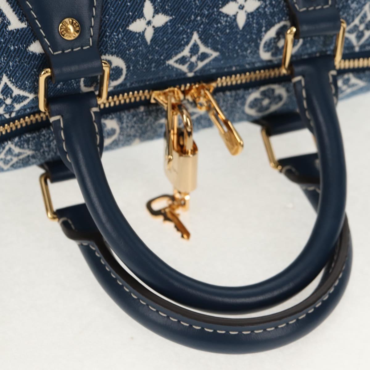 LOUIS VUITTON Monogram Jaguar Speedy Bandouliere 25 Blue M59609 Auth 153717SM