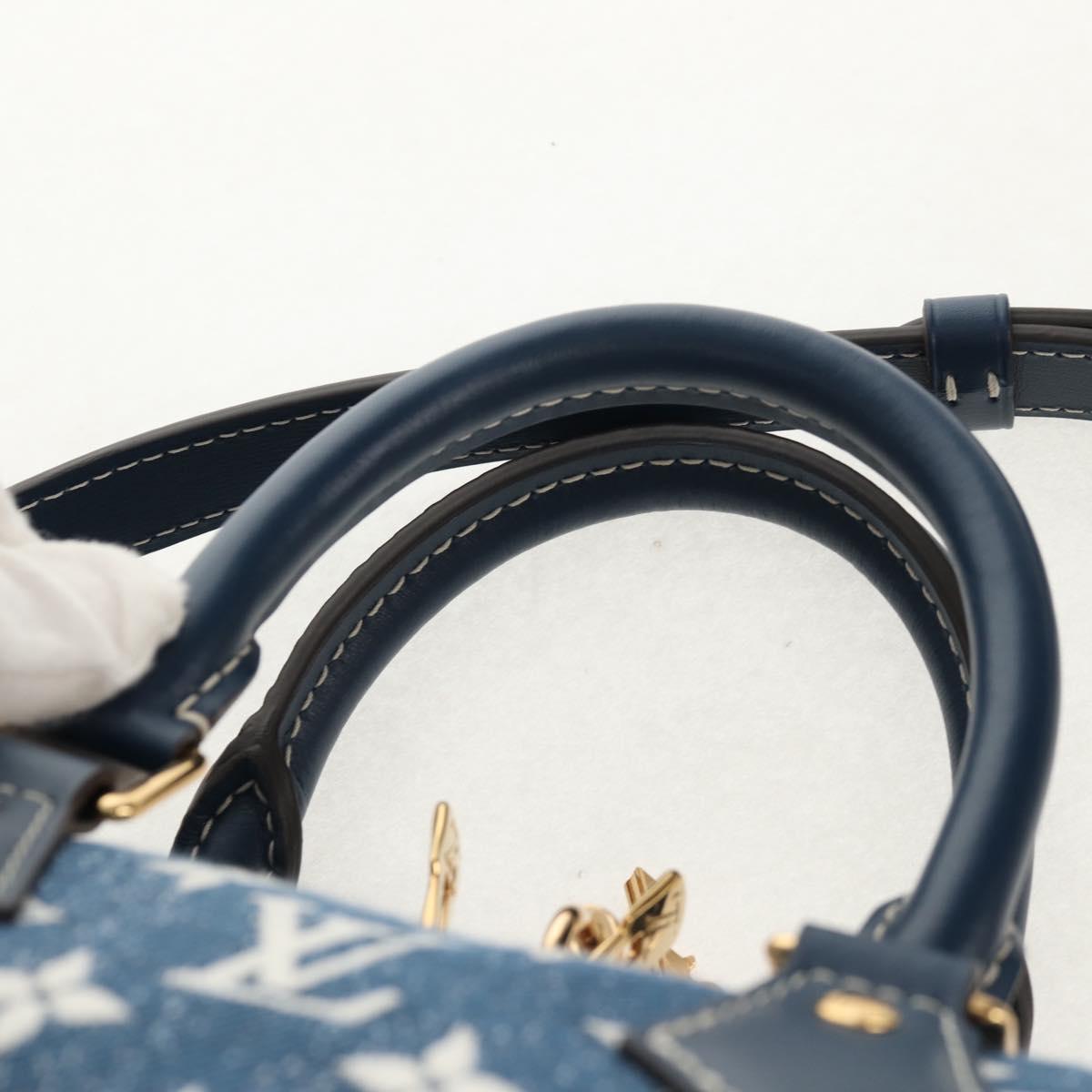 LOUIS VUITTON Monogram Jaguar Speedy Bandouliere 25 Blue M59609 Auth 153717SM