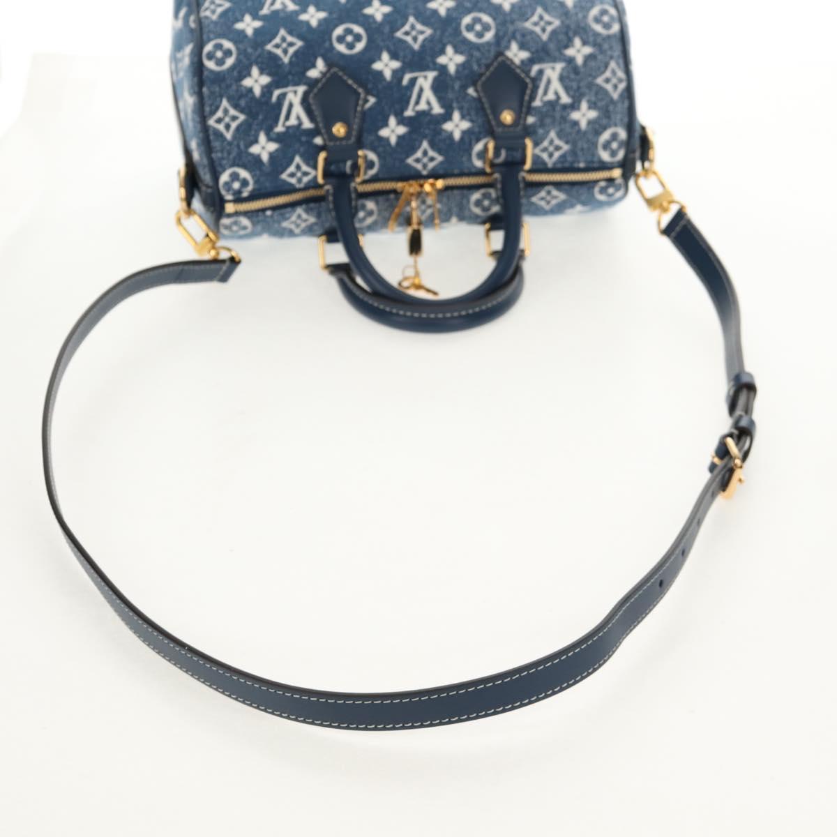 LOUIS VUITTON Monogram Jaguar Speedy Bandouliere 25 Blue M59609 Auth 153717SM