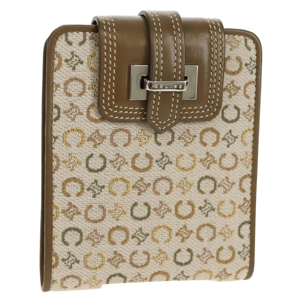 CELINE C Macadam Canvas Bifold Wallet Green Auth 153720V