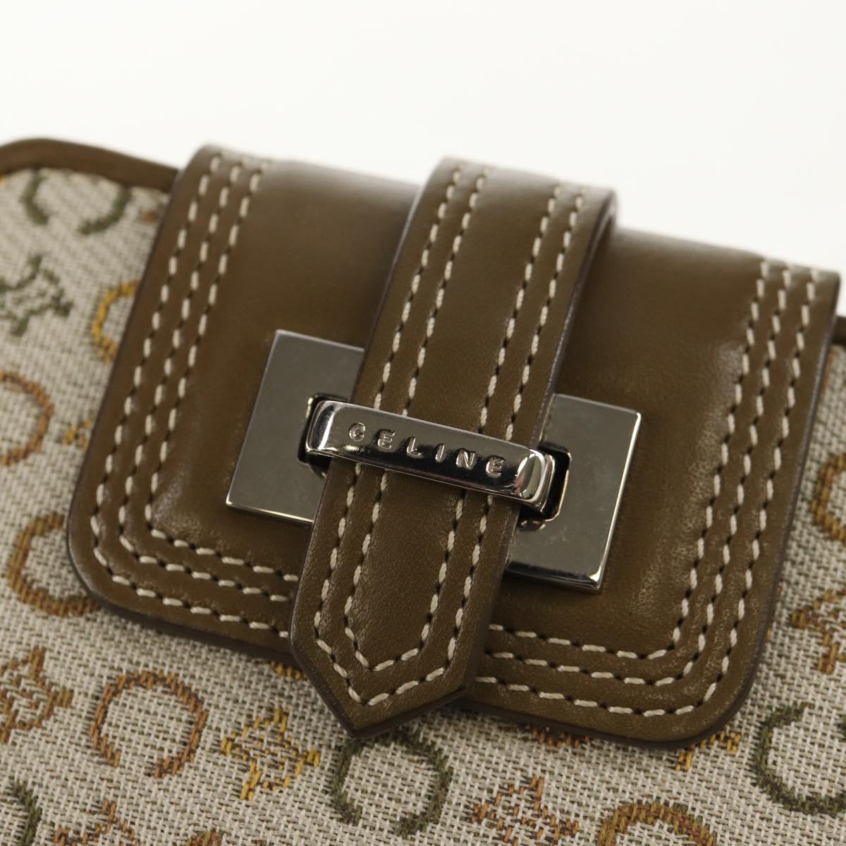 CELINE C Macadam Canvas Bifold Wallet Green Auth 153720V