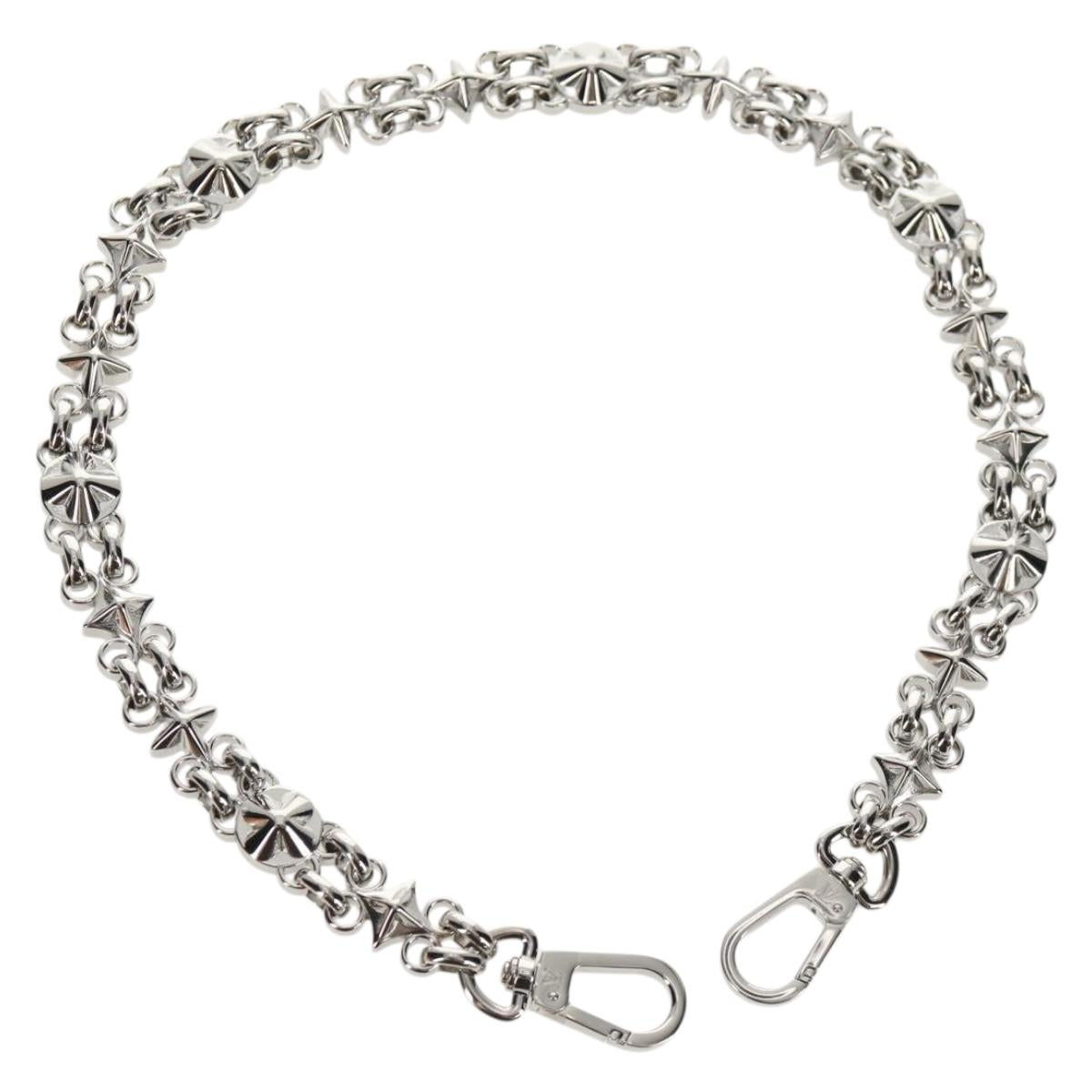 LOUIS VUITTON Chain Strap metal 22.4"" Silver LV Auth 153722M