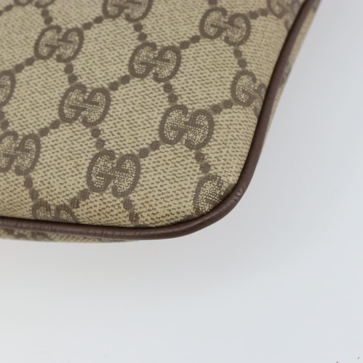 GUCCI GG Supreme Web Sherry Line Bag PVC Beige Gold 904 02 047 Auth 153731
