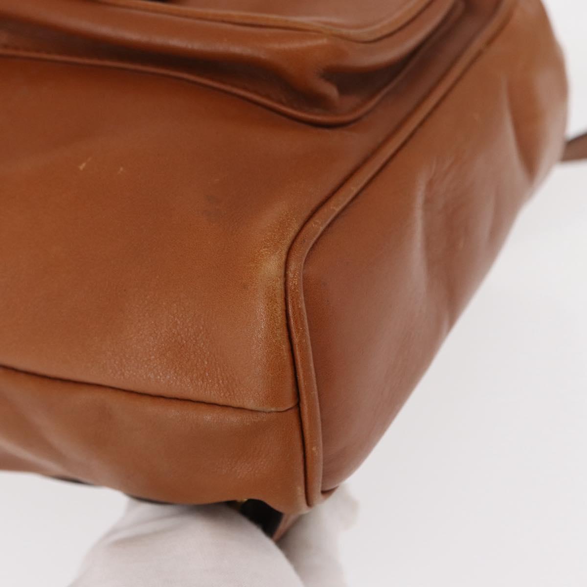 GUCCI Bamboo Backpack Leather Brown Gold 003 1956 0030 Auth 153732