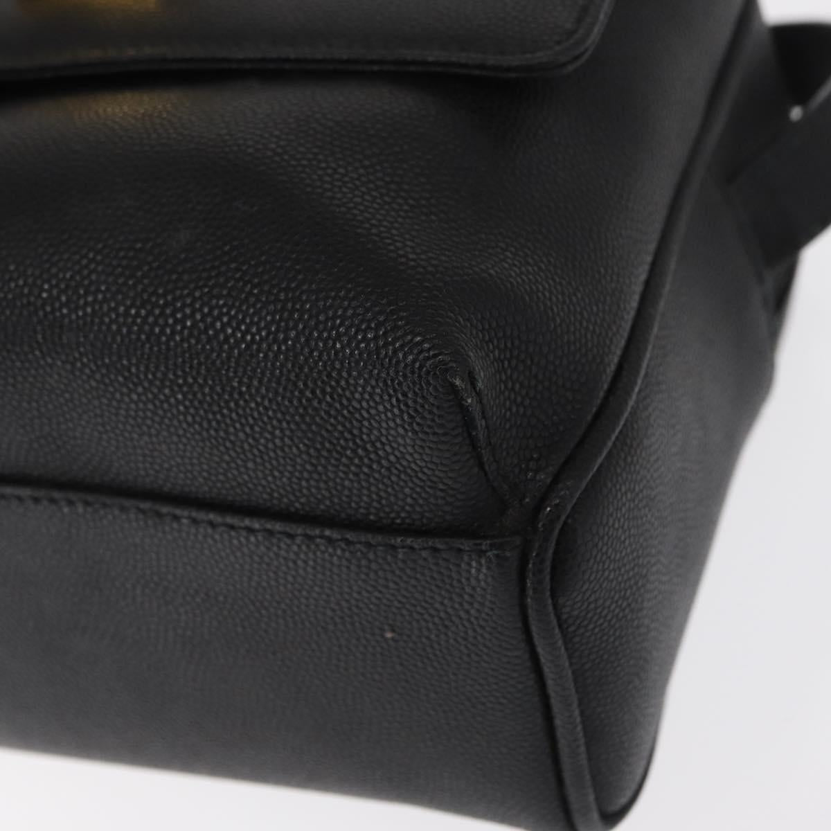 GIVENCHY Shoulder Bag Leather Black Gold Auth 153738