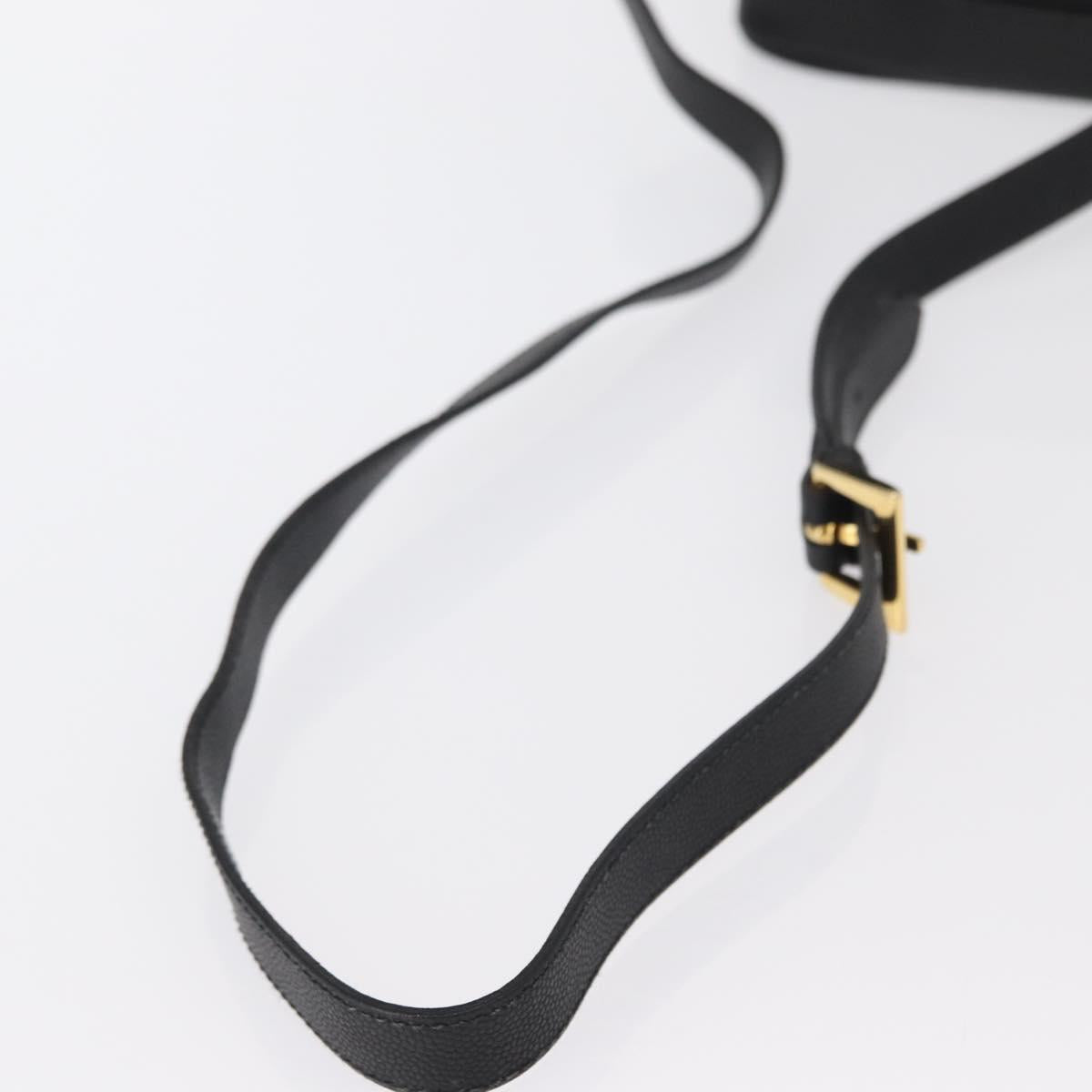 GIVENCHY Shoulder Bag Leather Black Gold Auth 153738