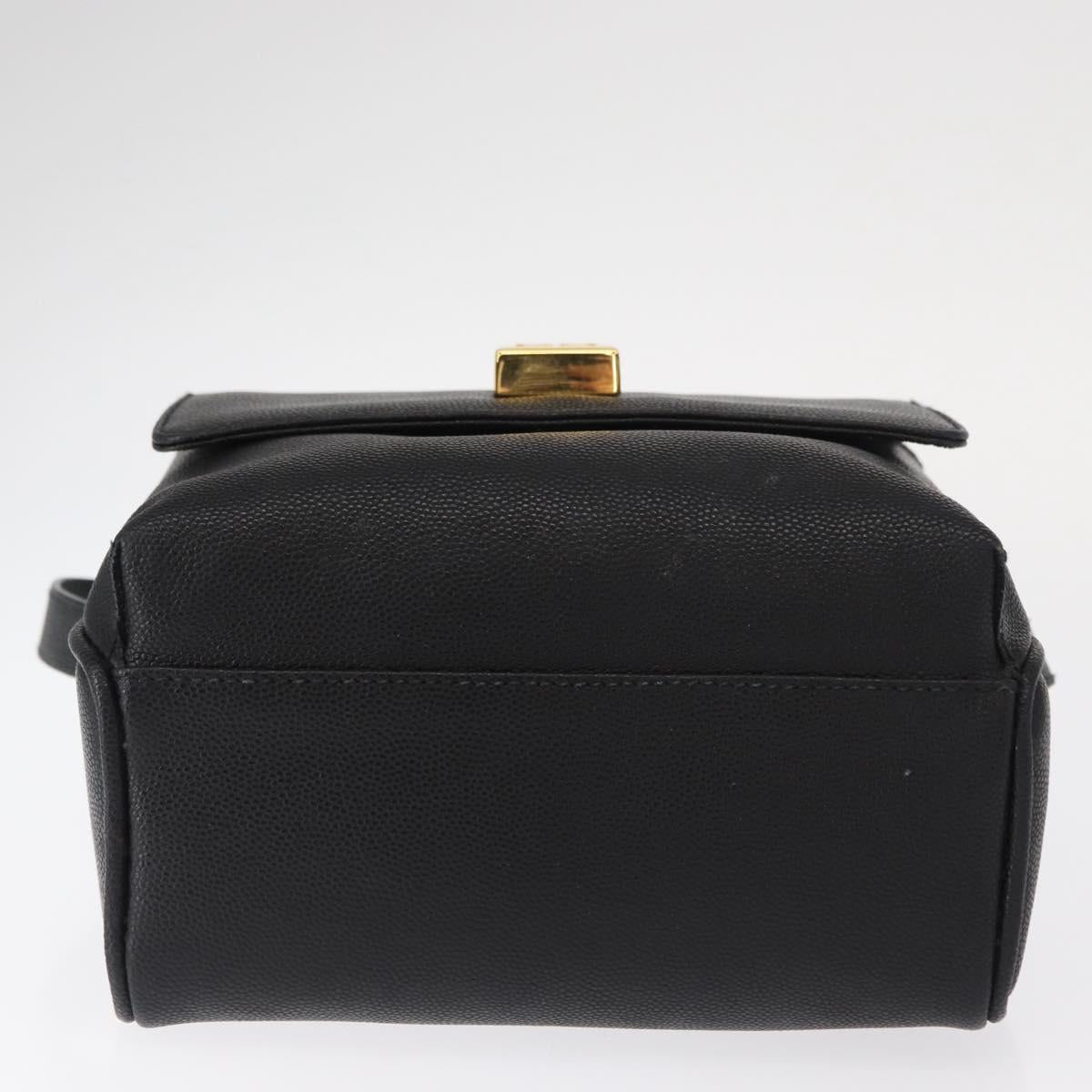 GIVENCHY Shoulder Bag Leather Black Gold Auth 153738
