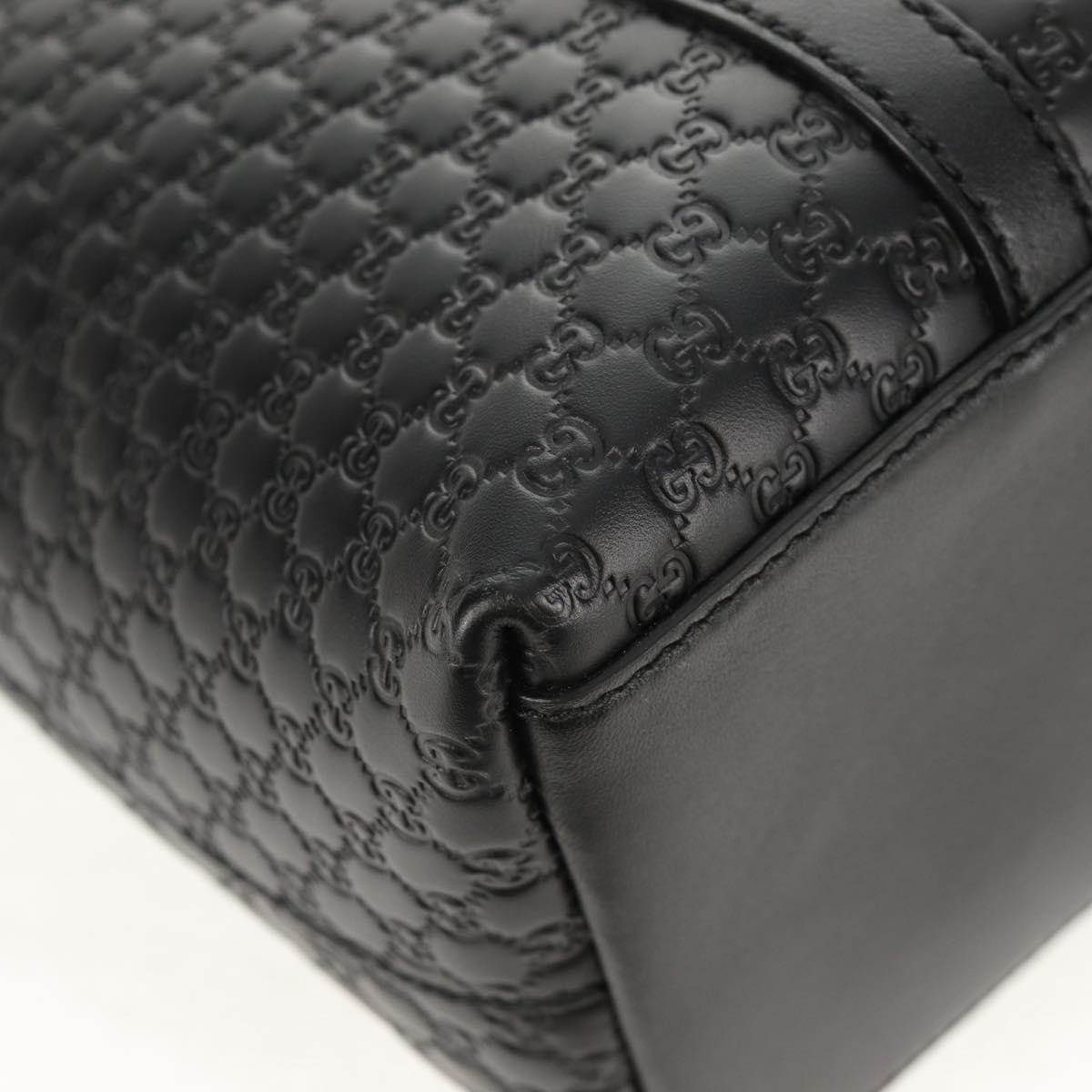 GUCCI Micro GG Canvas Tote Bag Outlet 2way Black Gold 449656 Auth 153748SAM