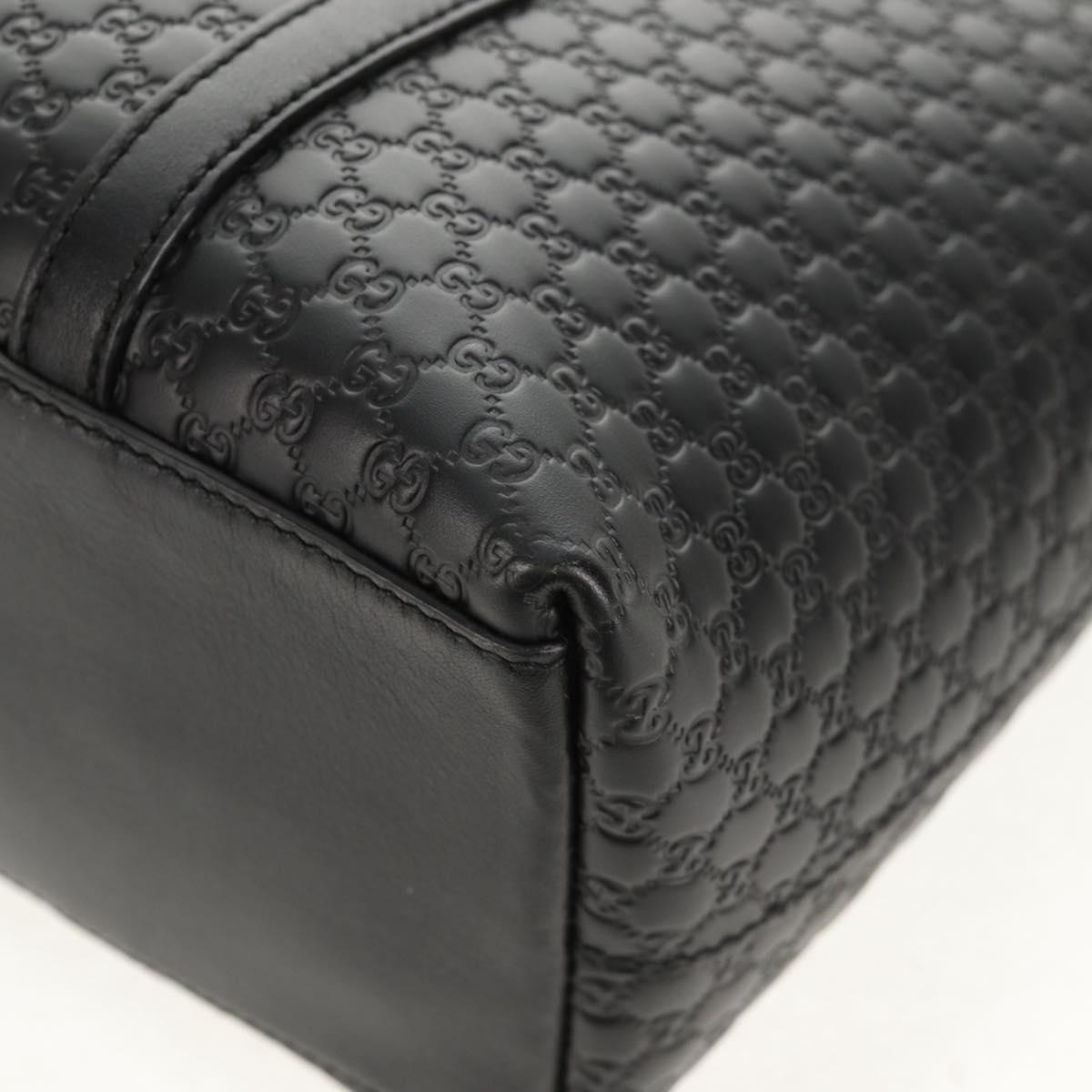 GUCCI Micro GG Canvas Tote Bag Outlet 2way Black Gold 449656 Auth 153748SAM