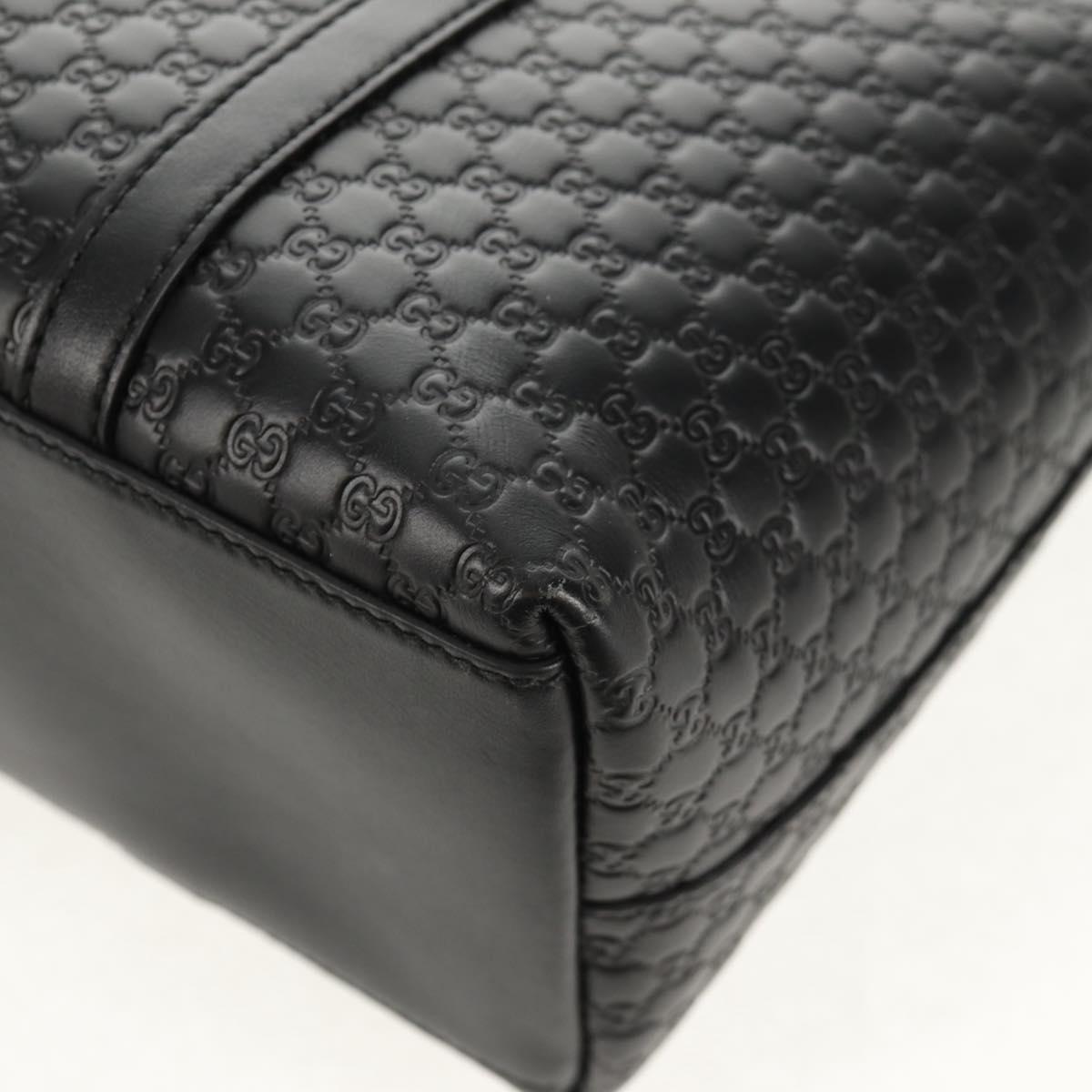 GUCCI Micro GG Canvas Tote Bag Outlet 2way Black Gold 449656 Auth 153748SAM