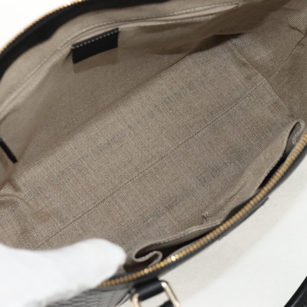 GUCCI Micro GG Canvas Tote Bag Outlet 2way Black Gold 449656 Auth 153748SAM