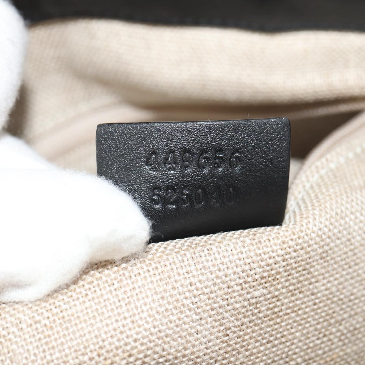 GUCCI Micro GG Canvas Tote Bag Outlet 2way Black Gold 449656 Auth 153748SAM