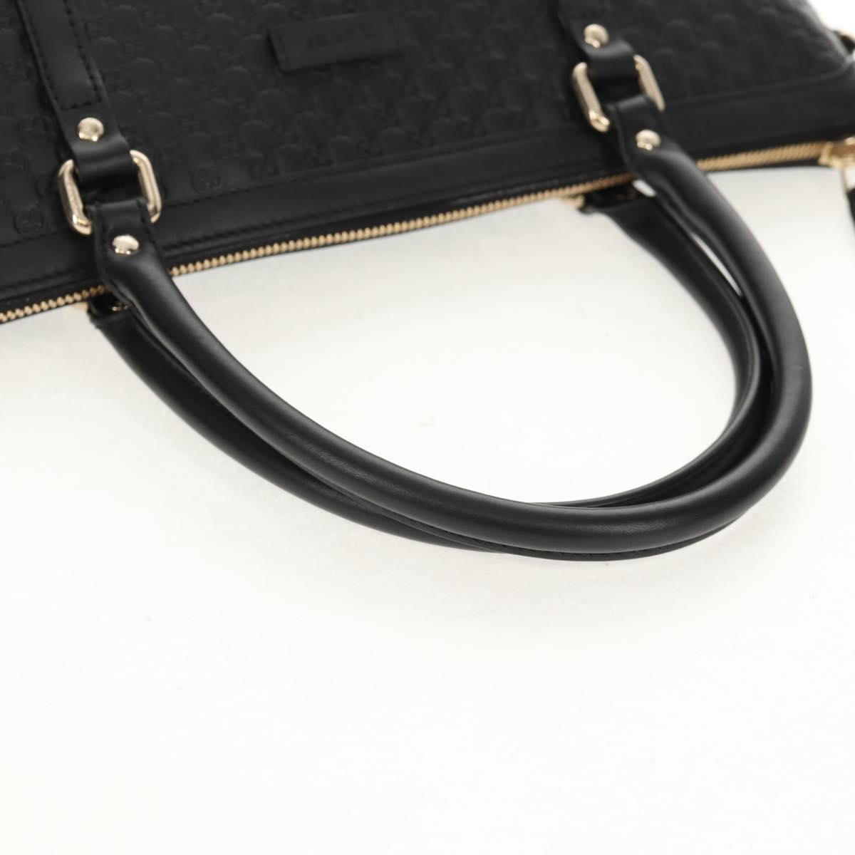 GUCCI Micro GG Canvas Tote Bag Outlet 2way Black Gold 449656 Auth 153748SAM