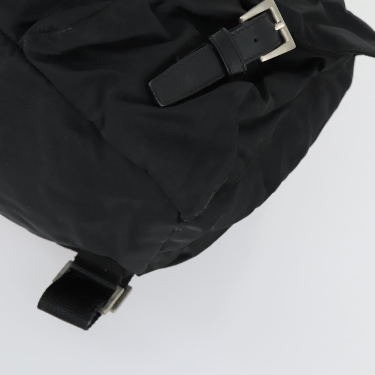 PRADA Backpack Nylon Black Silver Auth 153760