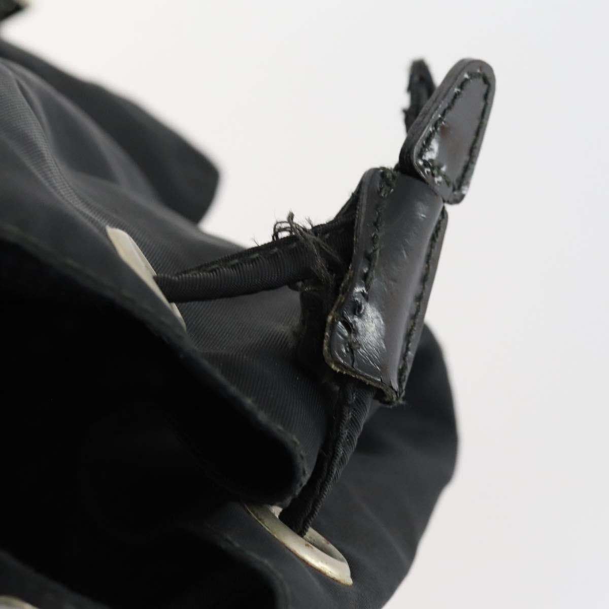 PRADA Backpack Nylon Black Silver Auth 153760