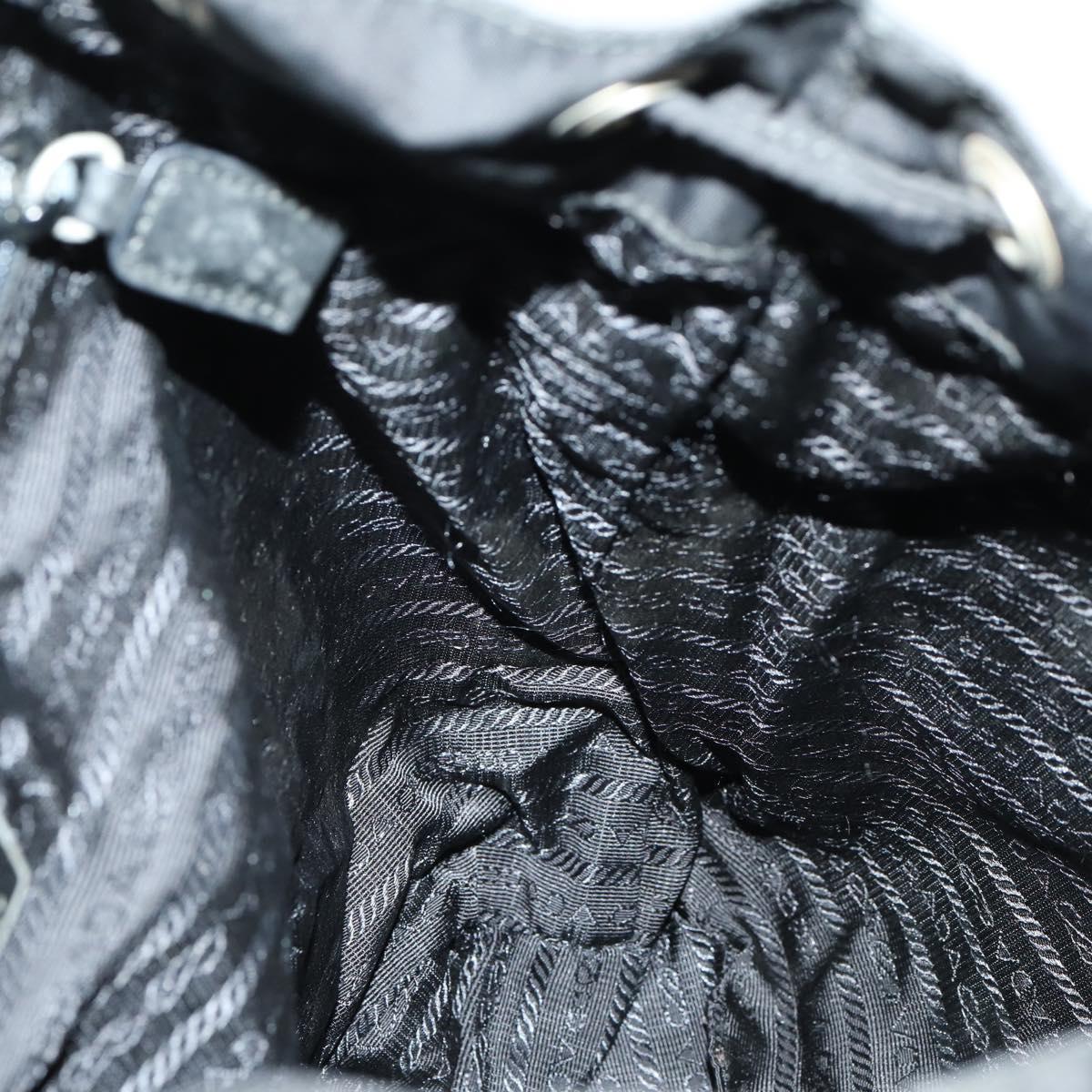 PRADA Backpack Nylon Black Silver Auth 153760