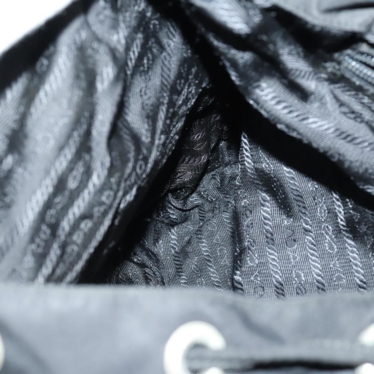 PRADA Backpack Nylon Black Silver Auth 153760