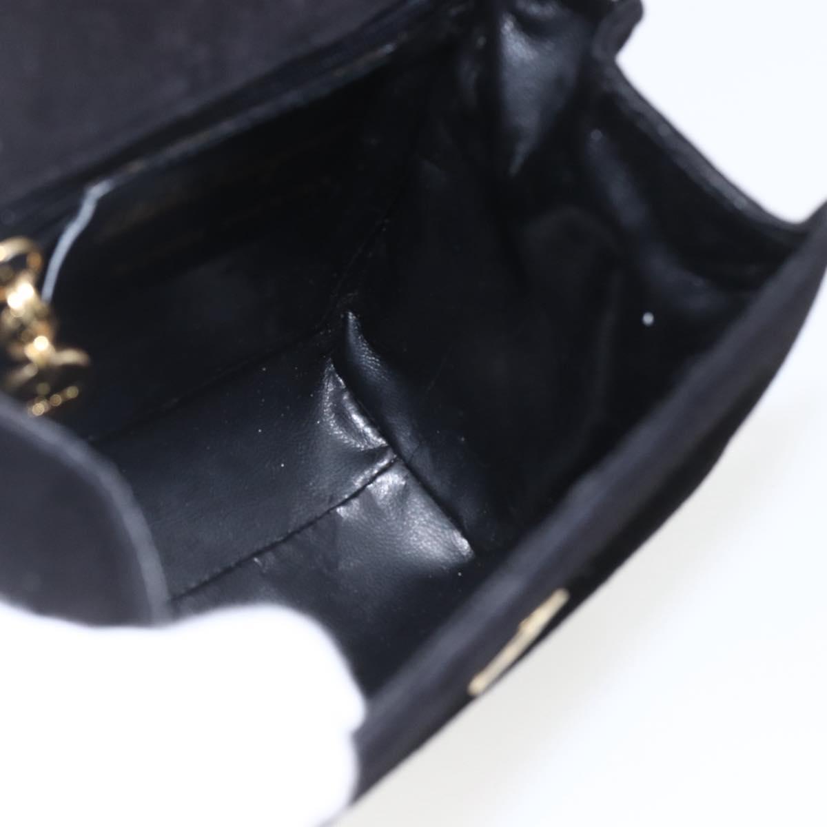 Salvatore Ferragamo Vala Hand Bag Suede 2way Black Gold Auth 153762V