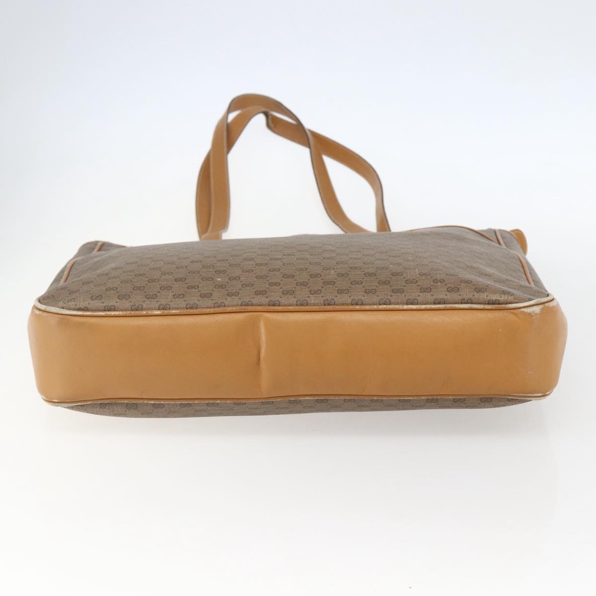 GUCCI Micro GG Supreme Tote Bag PVC Brown Gold 002 39 0149 Auth 153769