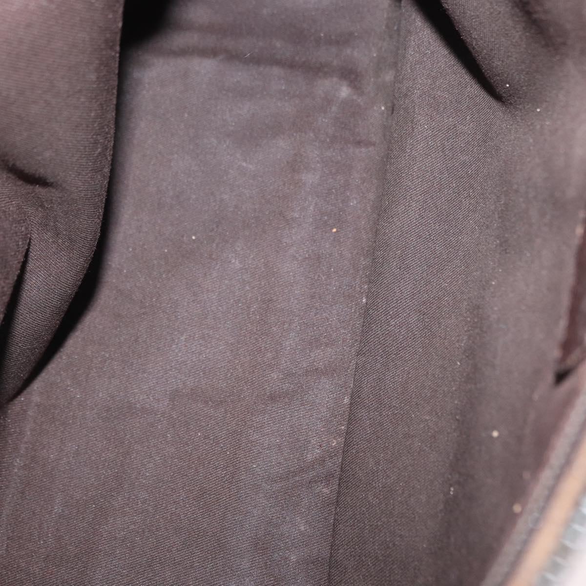 GUCCI GG Canvas Shoulder Bag Beige Silver 114273 Auth 153777