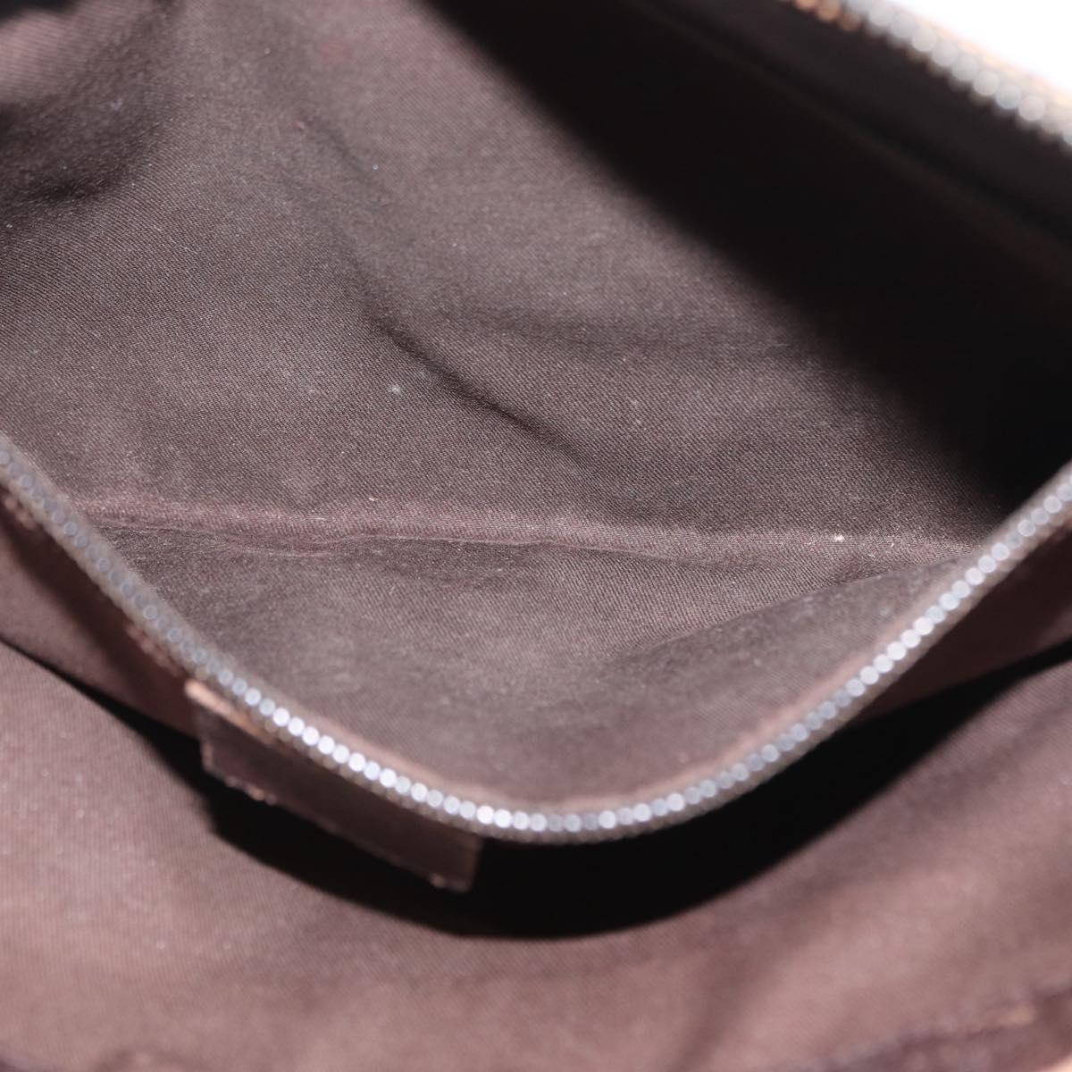 GUCCI GG Canvas Shoulder Bag Beige Silver 114273 Auth 153777