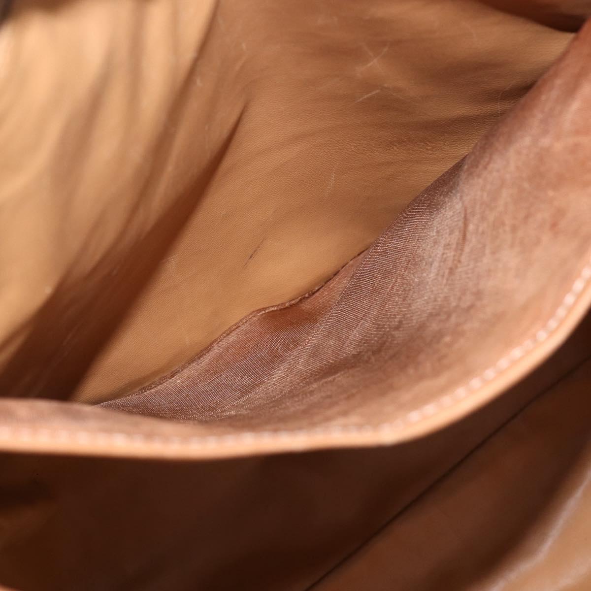 CELINE Macadam Canvas Tote Bag PVC Beige Gold Auth 153789
