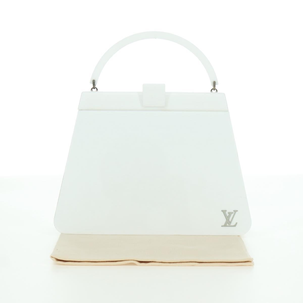 LOUIS VUITTON Hand Bag plastic White LV Auth 153794SAM