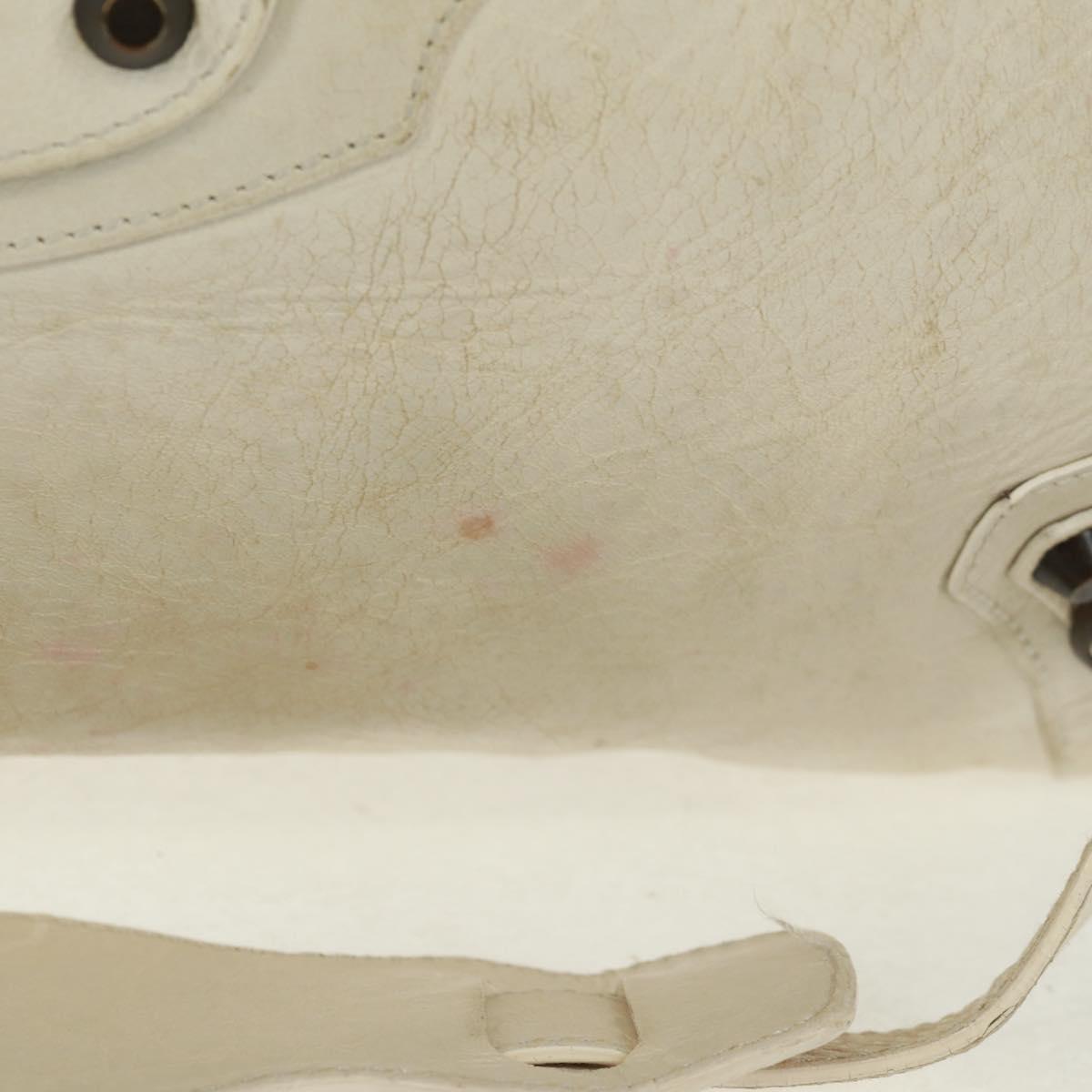 BALENCIAGA City Hand Bag Leather 2way White 115748 Auth 153799V