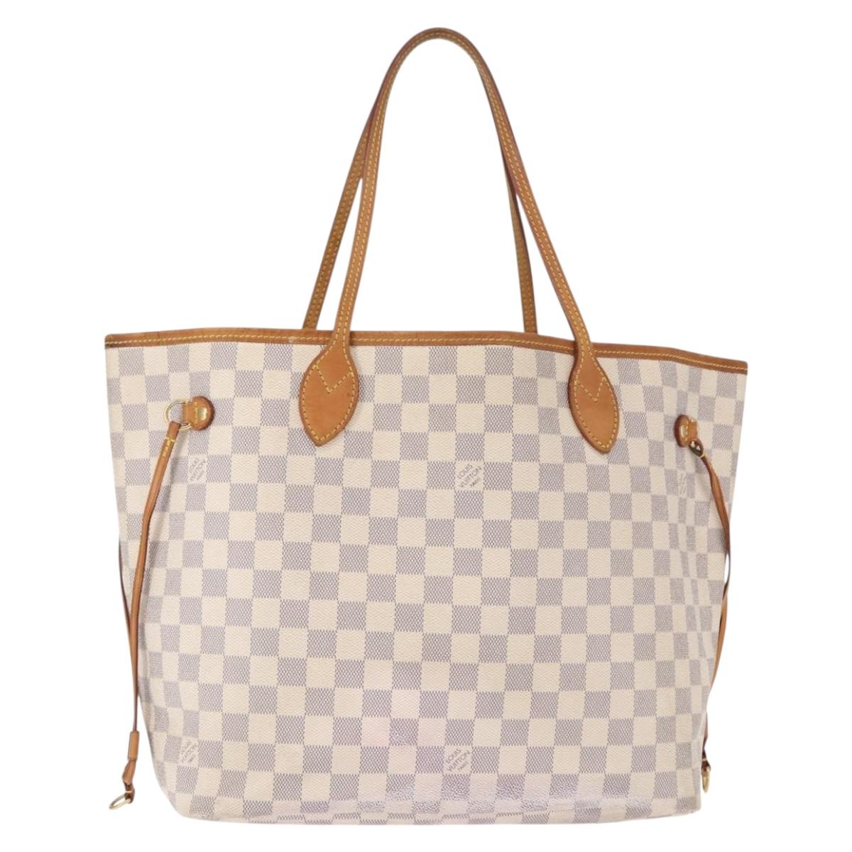LOUIS VUITTON Damier Azur Neverfull MM Tote Bag N41605 LV Auth 153808