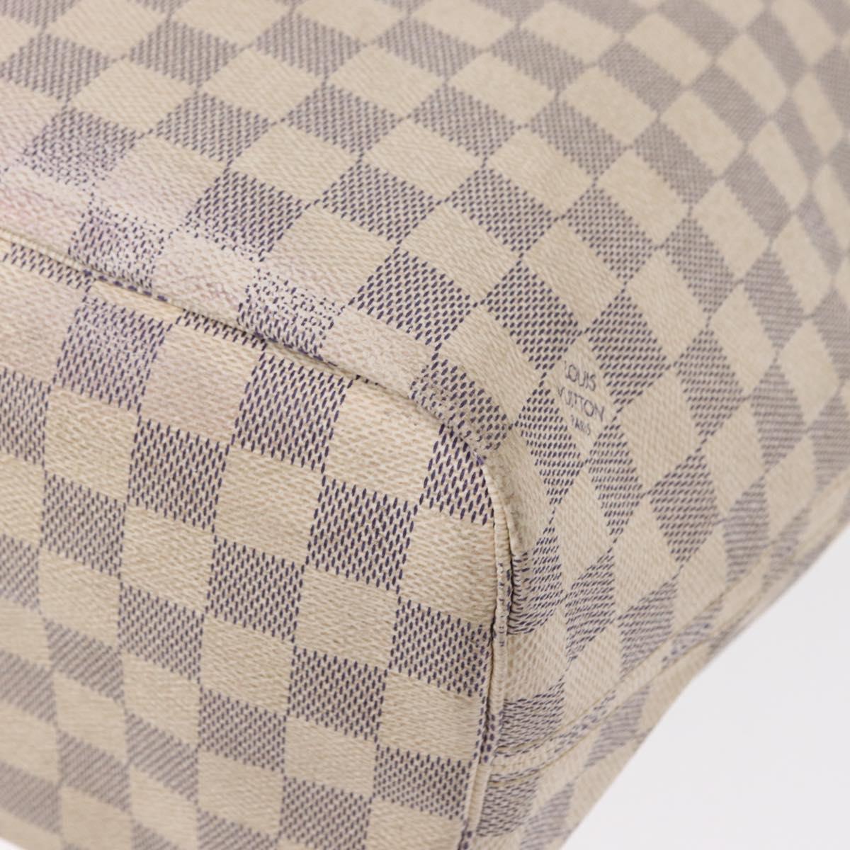 LOUIS VUITTON Damier Azur Neverfull MM Tote Bag N41605 LV Auth 153808