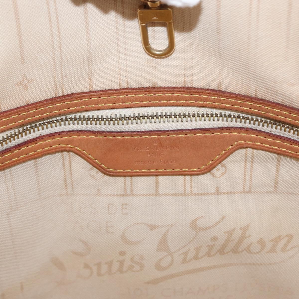 LOUIS VUITTON Damier Azur Neverfull MM Tote Bag N41605 LV Auth 153808