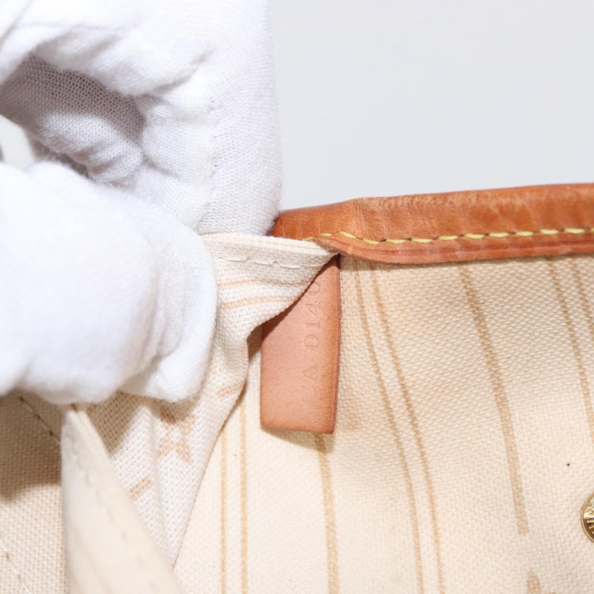 LOUIS VUITTON Damier Azur Neverfull MM Tote Bag N41605 LV Auth 153808