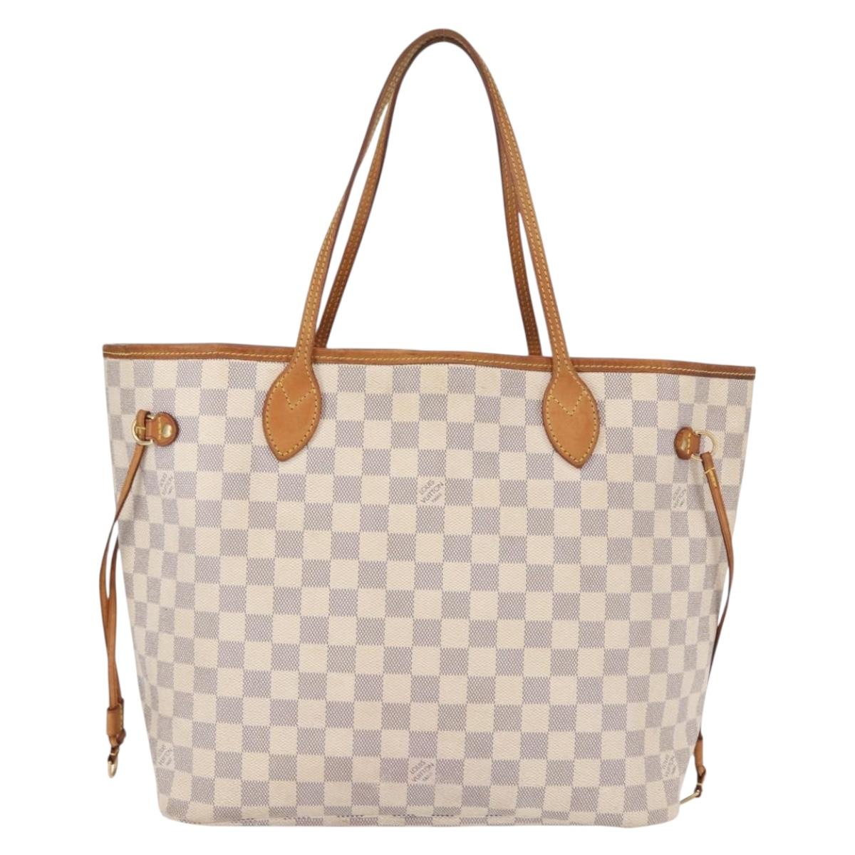 LOUIS VUITTON Damier Azur Neverfull MM Tote Bag N41605 LV Auth 153808