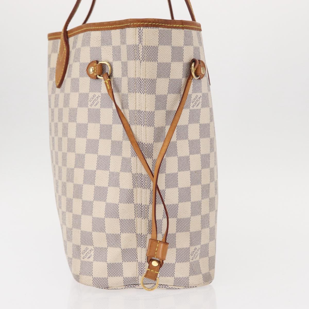 LOUIS VUITTON Damier Azur Neverfull MM Tote Bag N41605 LV Auth 153808
