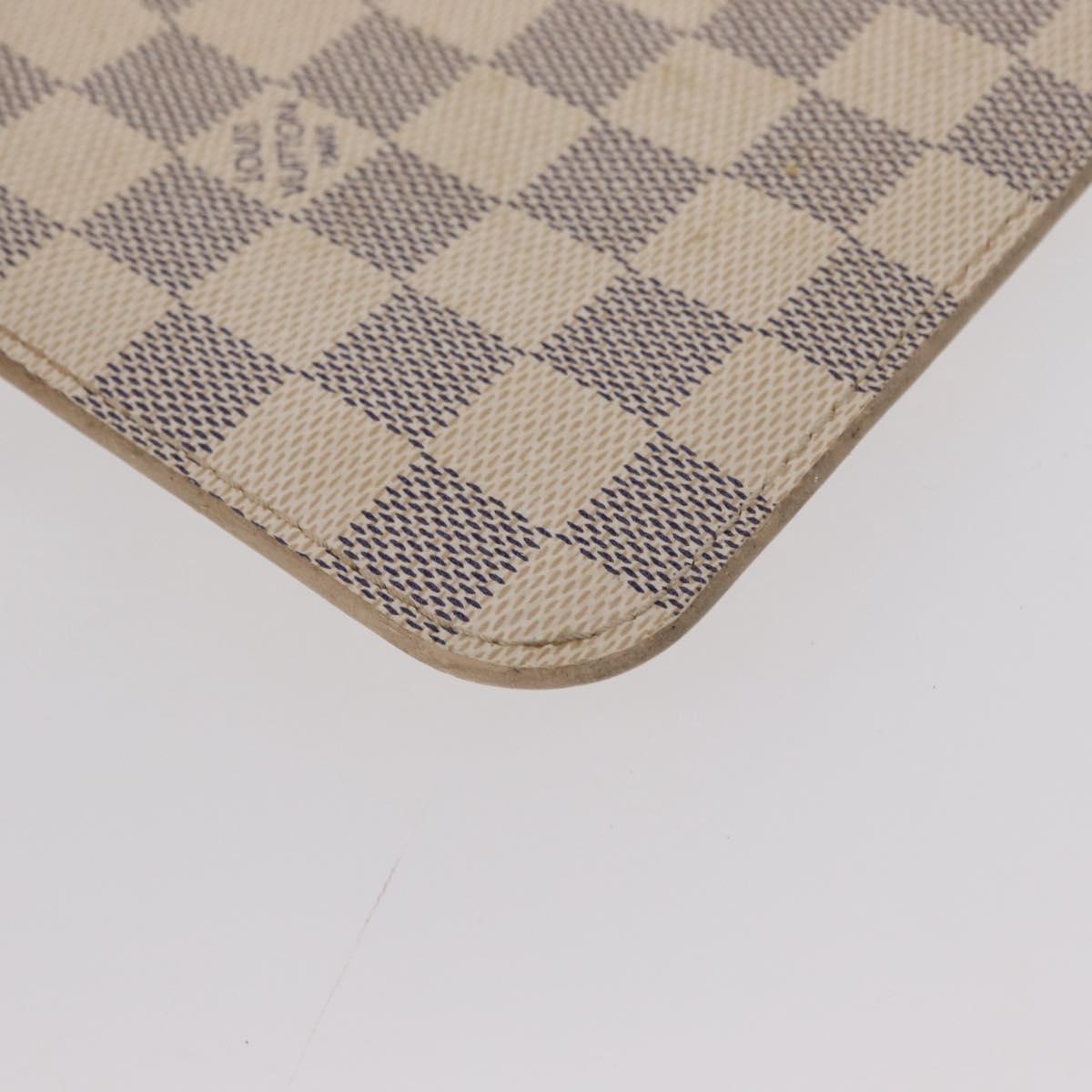 LOUIS VUITTON Damier Azur Neverfull MM Pouch LV Auth 153809