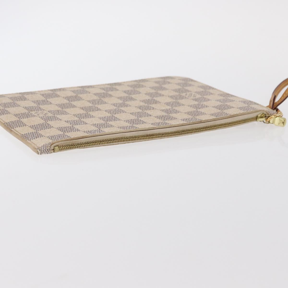 LOUIS VUITTON Damier Azur Neverfull MM Pouch LV Auth 153809