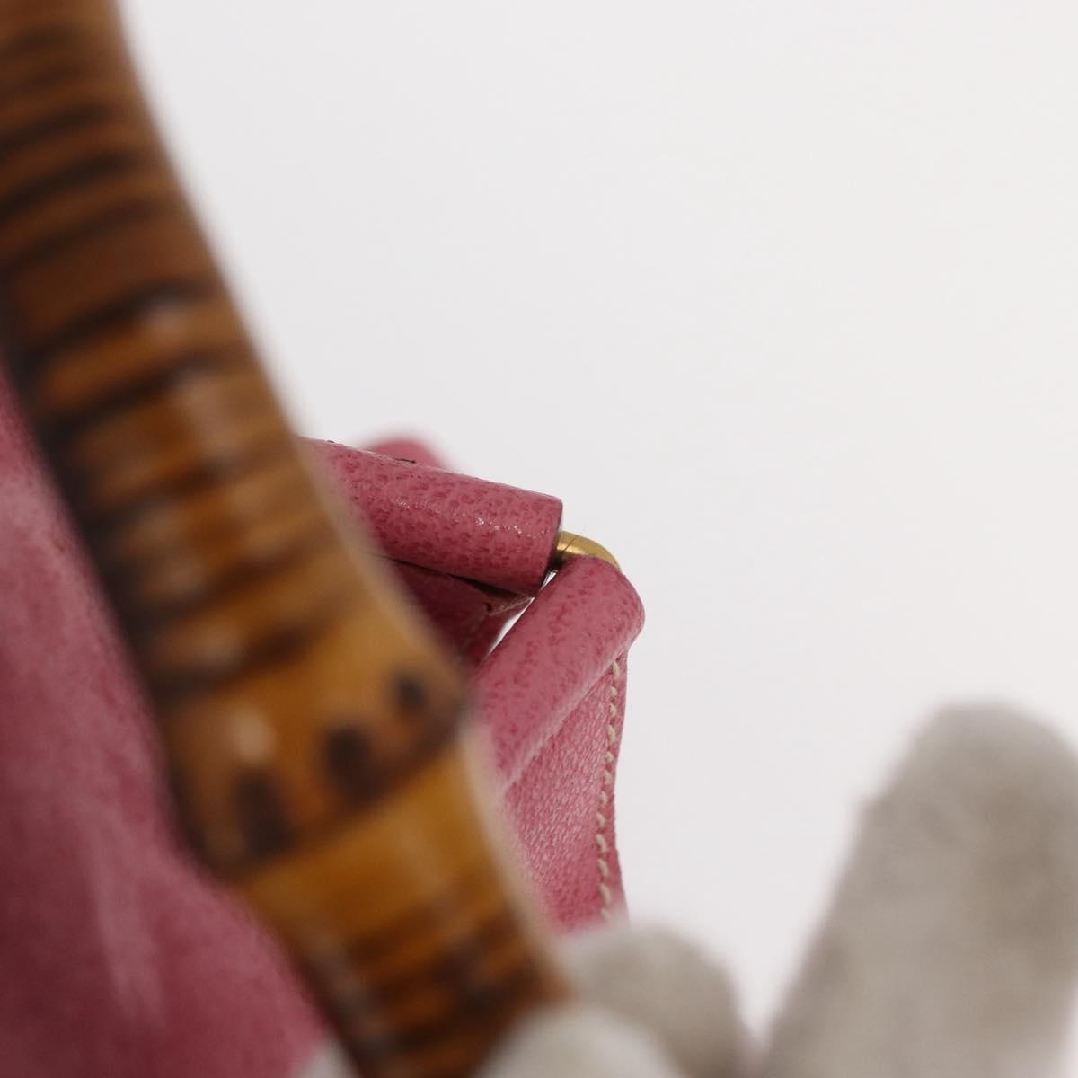 GUCCI Bamboo Backpack Suede Pink Gold 003 2058 0016 Auth 153813