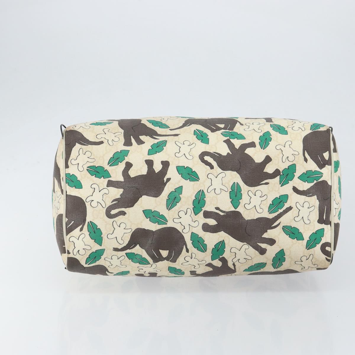 GUCCI GG Supreme Hand Bag PVC White gold 189895 Auth 153815