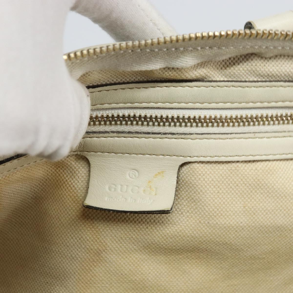 GUCCI GG Supreme Hand Bag PVC White gold 189895 Auth 153815