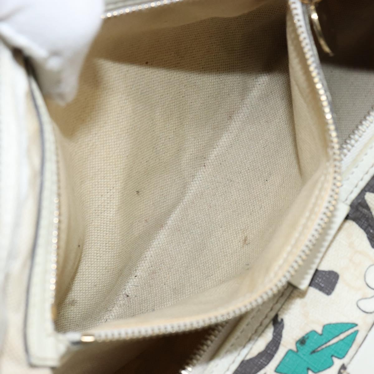 GUCCI GG Supreme Hand Bag PVC White gold 189895 Auth 153815