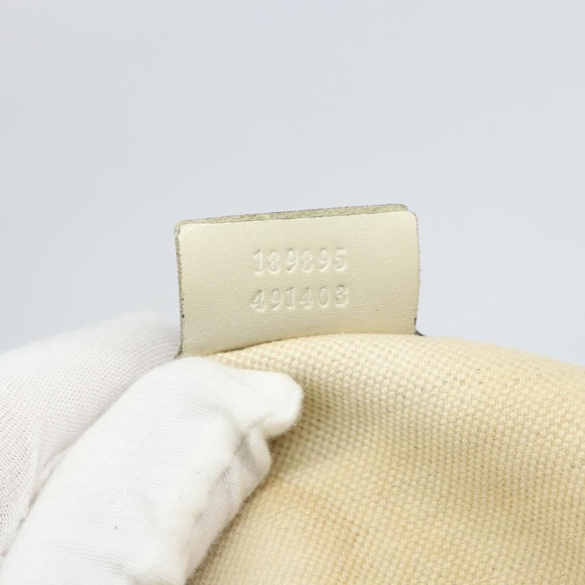 GUCCI GG Supreme Hand Bag PVC White gold 189895 Auth 153815